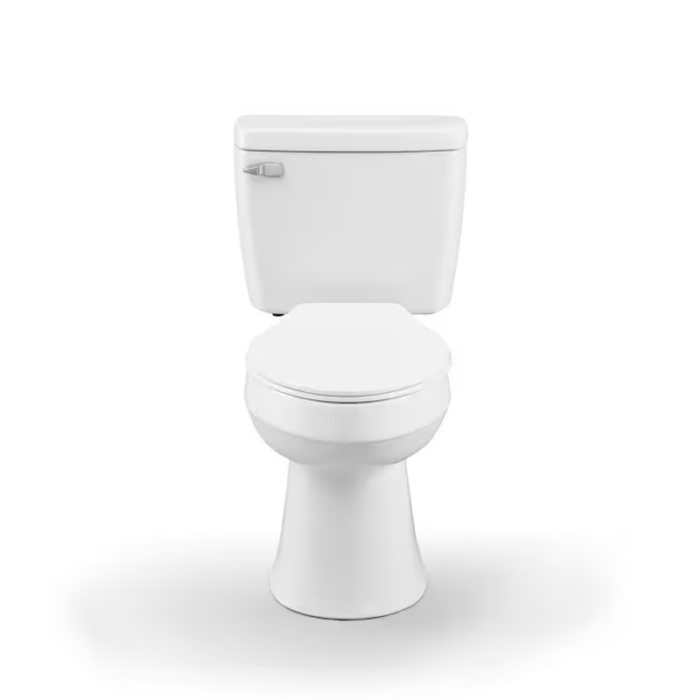 Pro White Elongated Chair Height 2-Piece Toilet 12-In Rough-In Watersense 1.28 GPF