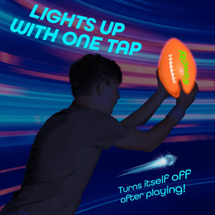 Glow in the Dark Football - Light up LED Ball - Perfect for Evening Play, Camping, and Beach Fun! - Image 5