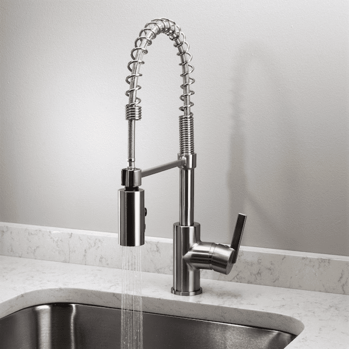 Flynt Stainless Steel Single Handle Pull-Down Kitchen Faucet with Sprayer (Deck Plate Included) - Image 29