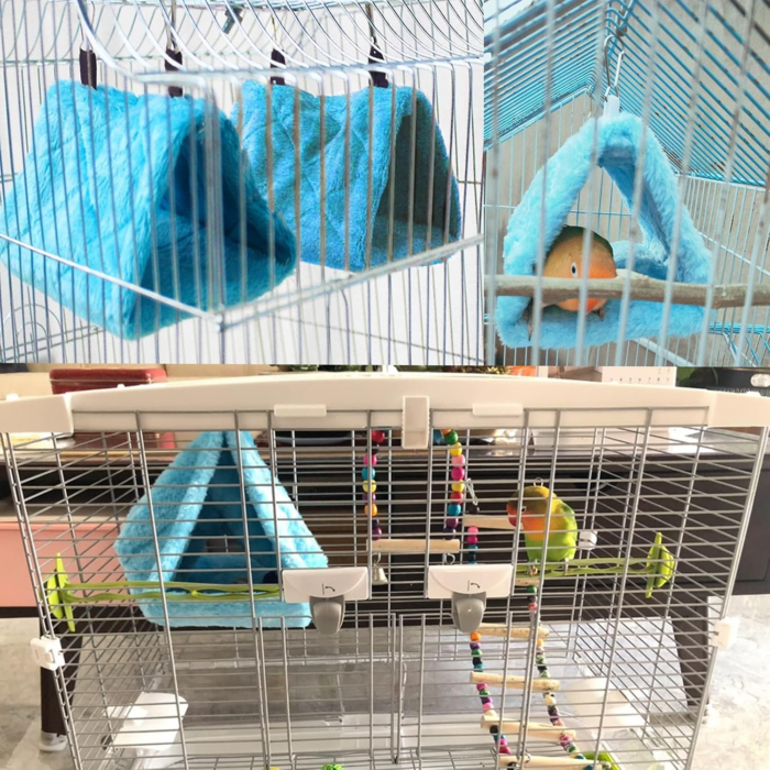 2Pcs Bird Tent Plush Hammock Warm Hut Hanging Nest for Cage 9.4''X5.9''X7.0'' Snuggle Sleeping Bed Parrot Hideaway Cave for Eclectus Parakeet Cockatiels Cockatoo Lovebird - Image 7