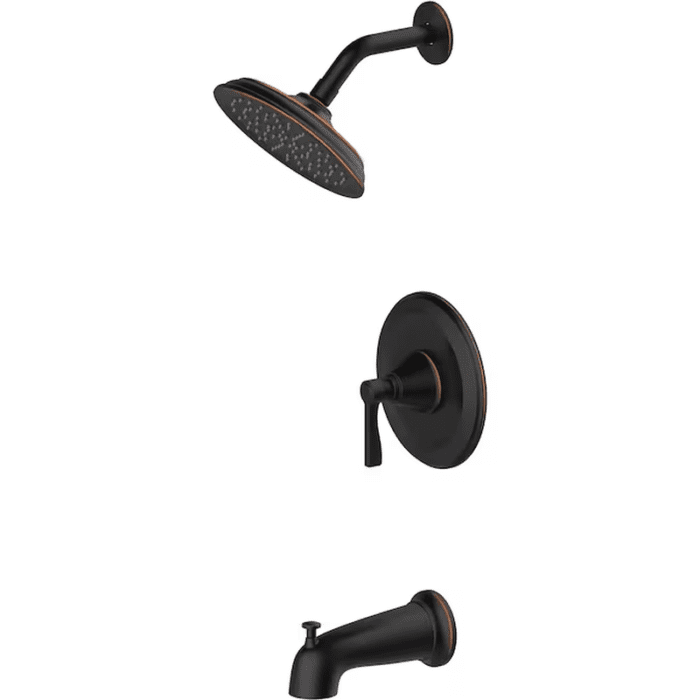 Townley Oil Rubbed Bronze 1-Handle Single Function 6-In round Bathtub and Shower Faucet Valve Included