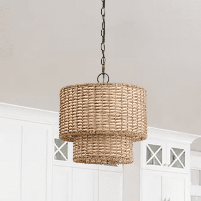 Adara 3-Light Natural Traditional Drum Medium Hanging Pendant Light - Image 16