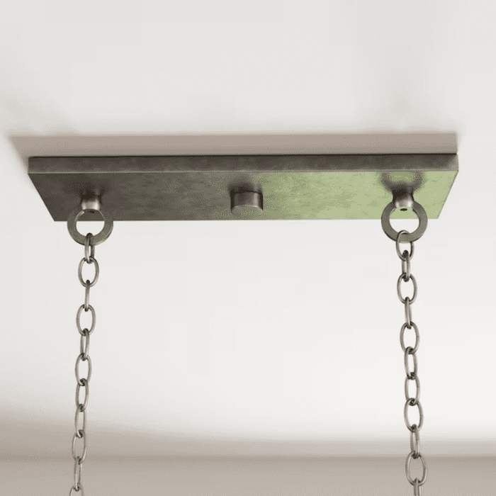 Bradberry 5-Light Antique White and Galvanized Farmhouse Linear Large Hanging Kitchen Island Light - Image 5