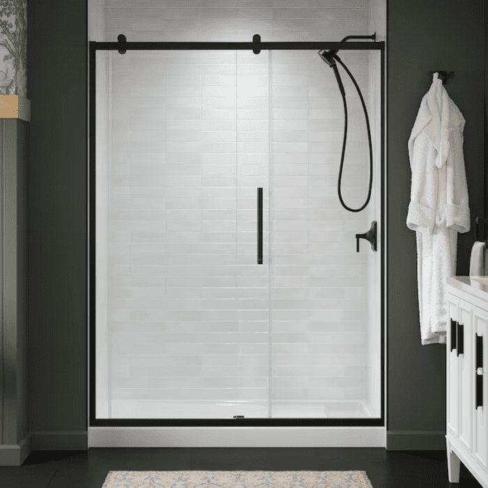 Premise Anodized Brushed Nickel 56-In to 60-In W X 76.13-In H Frameless Bypass Sliding Soft Close Shower Door - Image 17