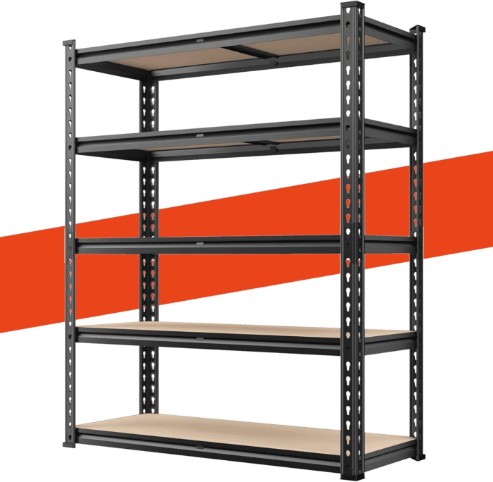 72" Garage Shelving Heavy Duty Storage Shelves 2000LBS Garage Shelves 5 Tier Metal Storage Shelving Unit Adjustable Garage Storage Shelves for Craft Warehouse Pantry Basement 72''*35.5''*11.8''