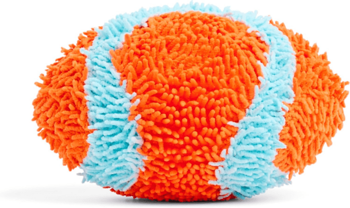 Indoor Fetch Fumbler Dog Toy - Soft Pet Toy for Dogs - Made with Durable, Lightweight, Plush Chenille Fabric - Great Alternative to Balls - 9.5-Inch Diameter - Orange and Blue - Image 6