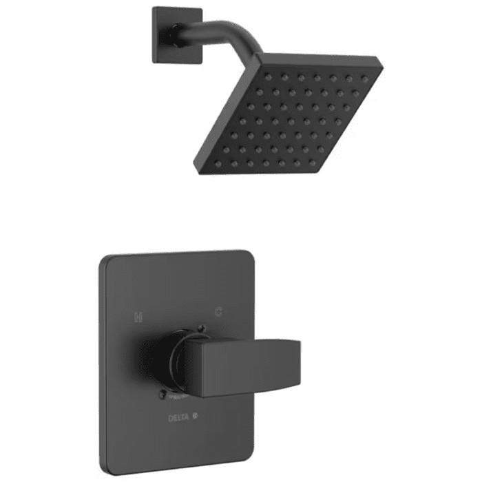 Modern Matte Black 1-Handle Single Function 5-In Square Shower Faucet