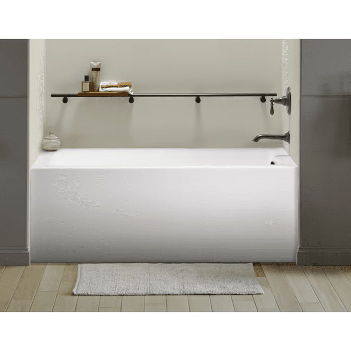 Underscore 32-In X 60-In White Acrylic Alcove Soaking Bathtub (Left Drain) - Image 9