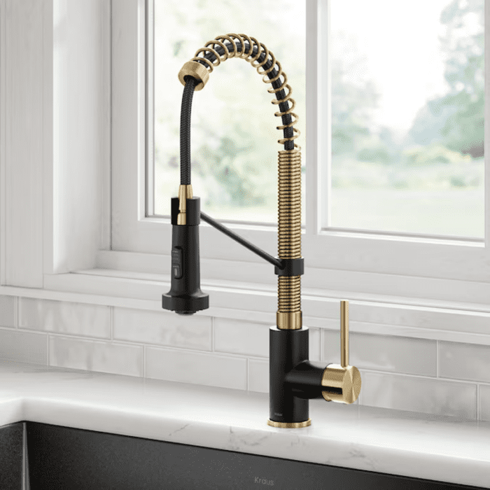 Bolden Spot-Free Stainless Steel Single Handle Pull-Down Kitchen Faucet with Sprayer (Deck Plate Included) - Image 21