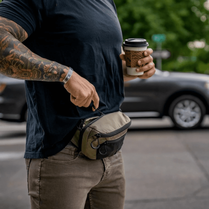 Bando Bag - Tactical Men'S Fanny Pack W/Adjustable Waist Belt, Zippered Pockets, Compact Lightweight Belt Bag, Everyday Hip Pouch for Travel Outdoor Running Hunting, Gray - Image 6