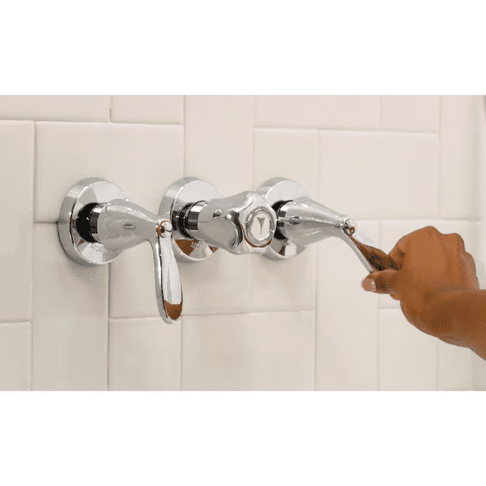 Adler Chrome 3-Handle Single Function 4-In round Bathtub and Shower Faucet Valve Included - Image 7