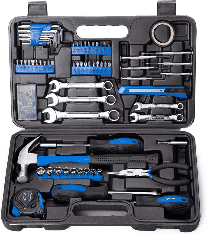 148Piece Tool Set General Household Hand Tool Kit with Plastic Toolbox Storage Case Blue - Image 2