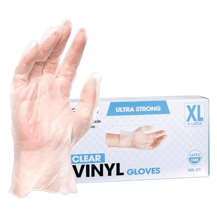 Forpro Disposable Vinyl Gloves, Clear, Industrial Grade, Powder-Free, Latex-Free, Non-Sterile, Food Safe, 2.75 Mil. Palm, 3.9 Mil. Fingers, X-Large, 100-Count - Image 2