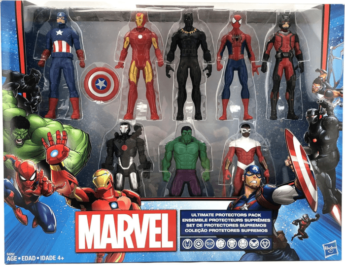 Marvel Avengers Action Figures - Iron Man, Hulk, Black Panther, Captain America, Spider Man, Ant Man, War Machine & Falcon! (8)