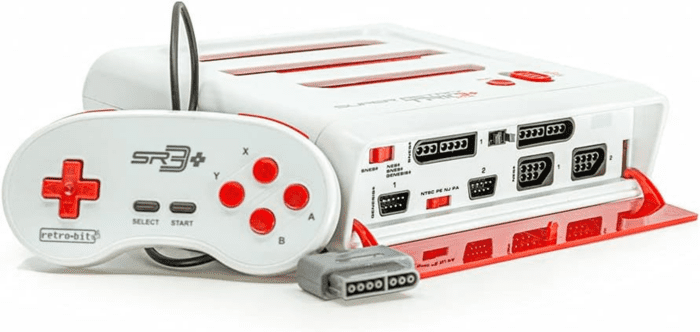 Retro-Bit Super Retro Trio HD plus 720P 3 in 1 Console System - HDMI Port - for Original NES/SNES, Super Nintendo and Sega Genesis Games - Red/White - Image 2