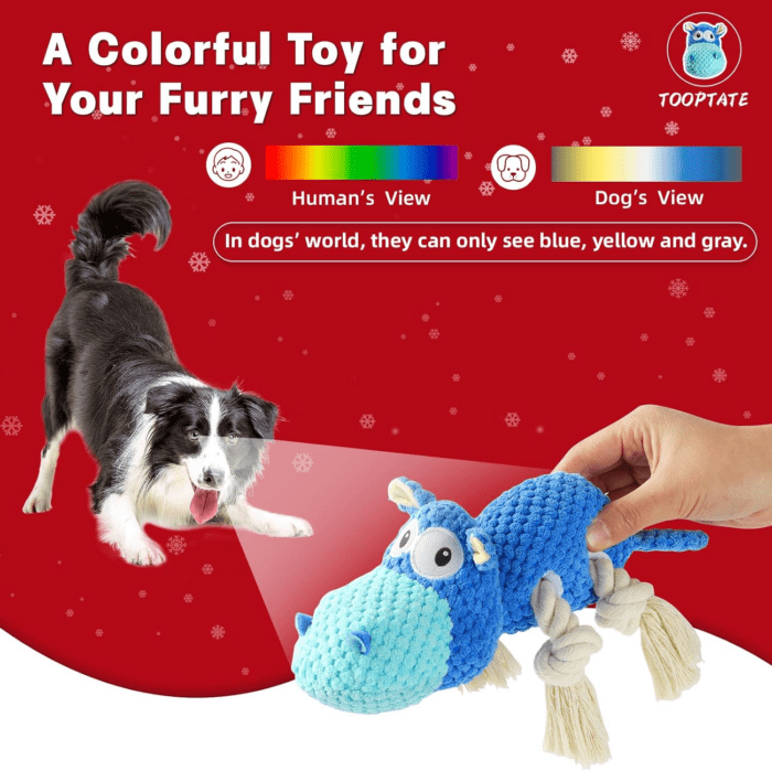 Dog Toys for Aggressive Chewers - Dog Toys to Keep Them Busy Squeaky Dog Toys for Large Dogs (Blue, Medium) - Image 3