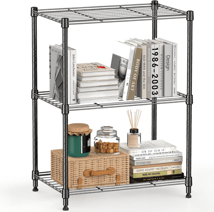 MZG 450 Lbs Steel Storage Shelving 3-Tier Utility Shelving Unit Steel Organizer Wire Rack for Home,Kitchen,Office (11.8" D X 17.7" W X 26.3" H)