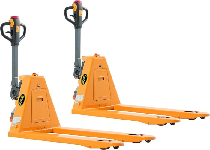 2 Pieces Full Electric Pallet Jack 3300 Lb Capacity, 48" X 27" Forks Powered Pallet Lift Truck Lithium Battery for Indoor Storage and Material Handling