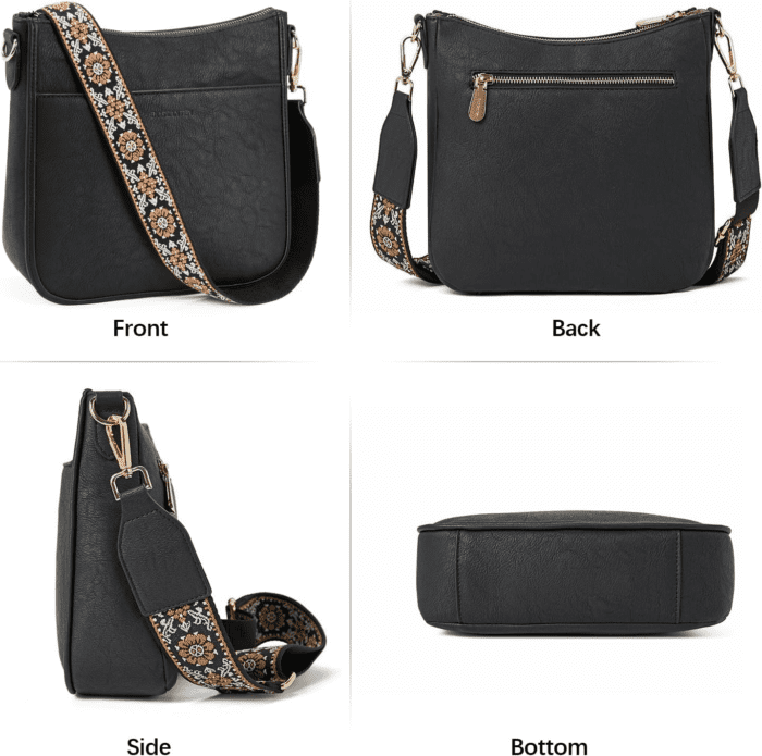 Crossbody Bags for Women Trendy Vegan Leather Hobo Purses Shoulder Handbags with Wide Shoulder Strap - Image 7