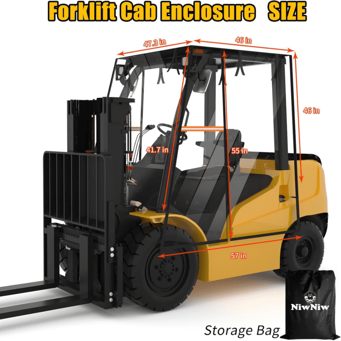 Clear Forklift Cover,Universal 600D Oxford EVA Transparent Sun Rainproof Waterproof Uv-Proof All Weather Fork Lift Truck Cap Accessories for Forklifts Capacity up to 6000 Lbs - Image 6