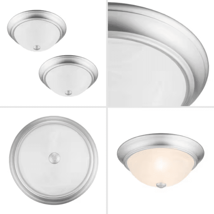 2-Light 13-In Satin Nickel Led, Flush Mount Light (2-Pack) - Image 7