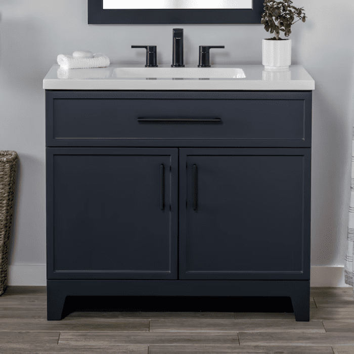 Potter 48-In White Single Sink Bathroom Vanity with White Cultured Marble Top - Image 29