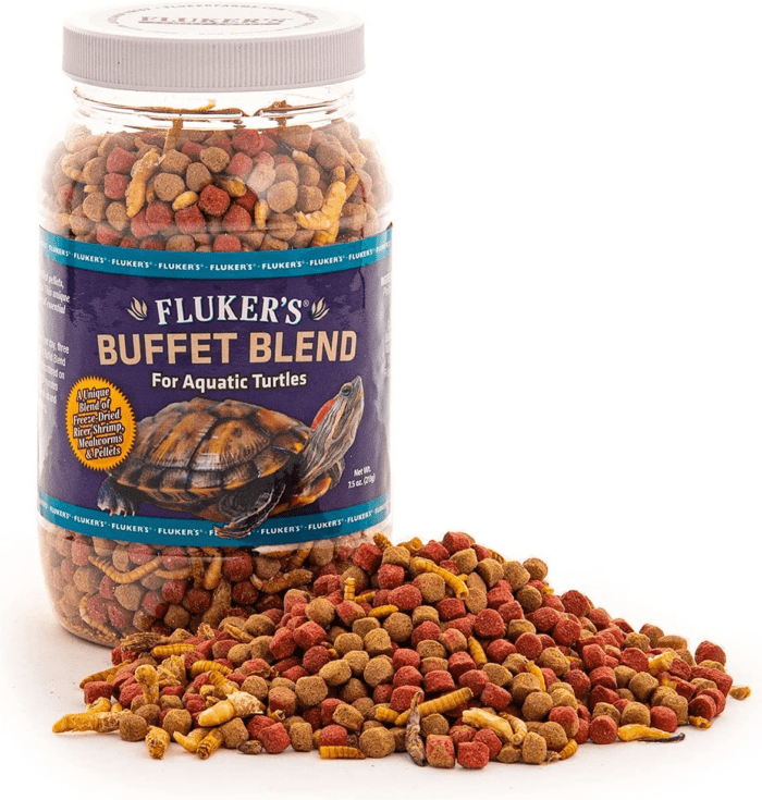 Buffet Blend Aquatic Formula, Turtle Food with Freeze, Dried Shrimp, Mealworms, and Vitamin Enriched Pellets, 7.5 Oz - Image 2