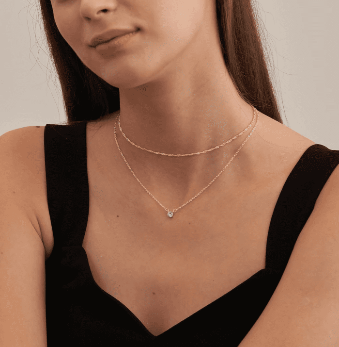 Diamond Necklaces for Women, Dainty 14K Gold/Sterling Silver Choker Necklace Simple Gold Plated CZ Jewelry Necklaces for Women Trendy Gifts - Image 3