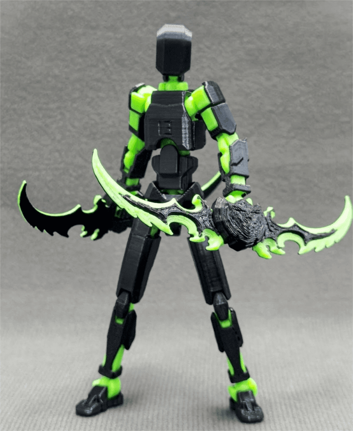 T13 (Assembly Completed) 3D Printed Action Figure,Dummy 13 Robot Action Figure, T13 Collectible Action Figure Articulated, for Collectors Desktop Decorations, Muñeco De Acción (Black Green) - Image 5