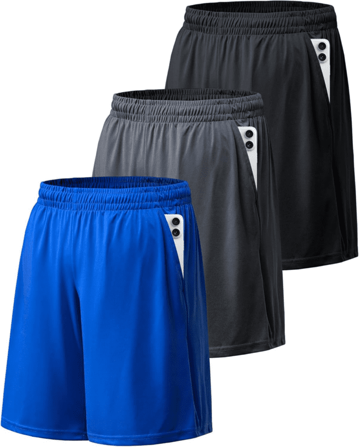 Athletic Shorts for Men with Pockets and Elastic Waistband Quick Dry Activewear