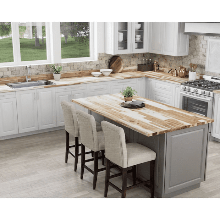 6-Ft X 39-In X 1.5-In Finger-Jointed Natural Acacia Butcher Block Countertop - Image 5