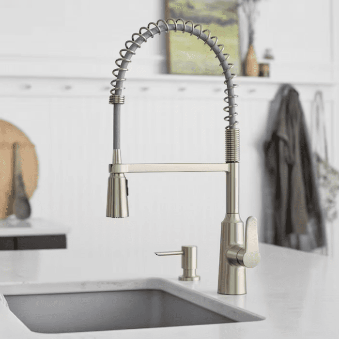 Edwyn Matte Black Single Handle Pull-Down Kitchen Faucet with Sprayer (Deck Plate and Soap Dispenser Included) - Image 14