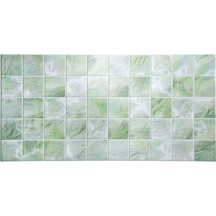 38-In X 18-In Embossed All Shades of Green PVC Abstract Wall Panel - Image 3