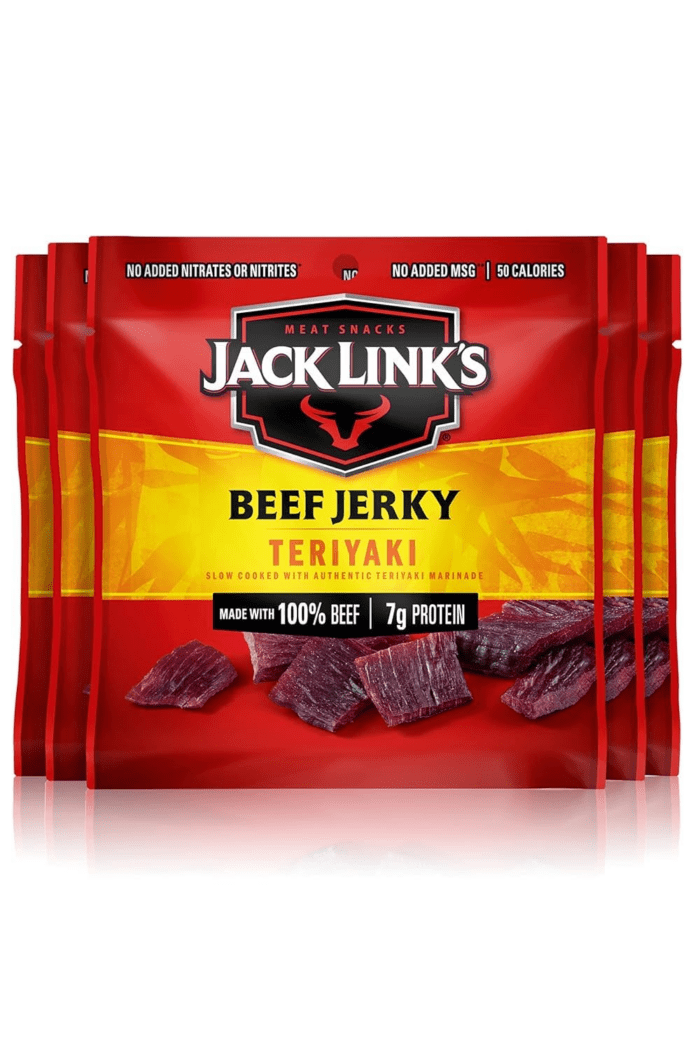 Beef Jerky, Teriyaki, Multipack Bags – Flavorful Meat Snacks for Lunches, Ready to Eat - Great Stocking Stuffers, Gifts for Men, 7G of Protein, Made with 100% Beef – 0.625 Oz (Pack of 5)