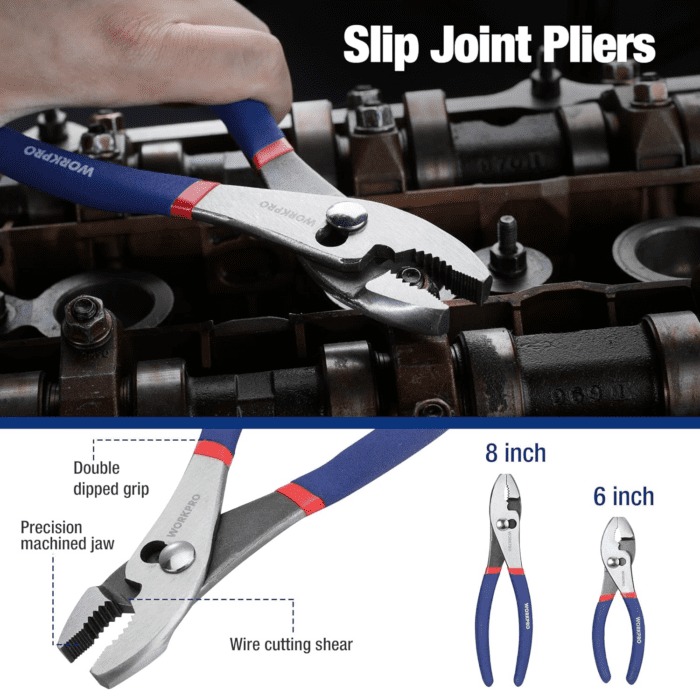 7-Piece  Pliers Set with Groove Joint, Long Nose, Slip Joint, Linesman, and Diagonal Pliers for DIY & Home Use - Image 4