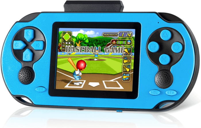 16 Bit Handheld Game for Kids Adults, 3.0'' Large Screen Preloaded 230 HD Classic Retro Video Games with USB Rechargeable Battery & 3 Game Cartridges for Birthday Gift for Kids 4-12 (Blue)