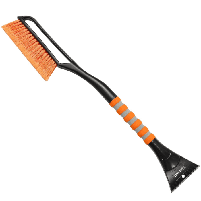 27" Snow Brush and Ice Scrapers for Car Windshield, Detachable Snow Scrapers with Ergonomic Foam Grip for Cars, Trucks, Suvs (Heavy Duty ABS, PVC Brush, Orange) - Image 9