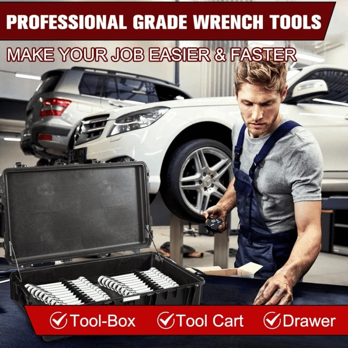 42-Tool Magnetic Wrench Organizer, Customizable Wrench Organizer Set for Tool Box, Wrench Holder for Tool Drawer Storage - Image 7