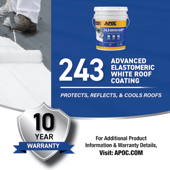 243 4.75-Gallon White Elastomeric Reflective Roof Coating (10-Year Limited Warranty) - Image 7