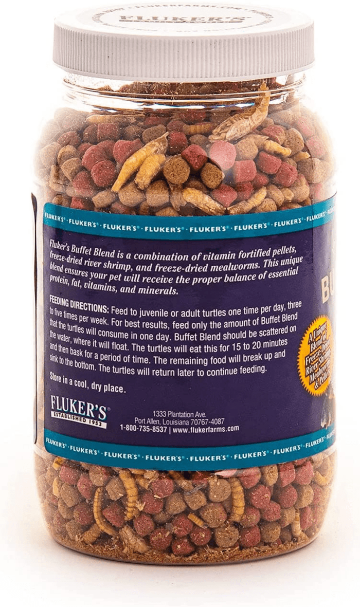 Buffet Blend Aquatic Formula, Turtle Food with Freeze, Dried Shrimp, Mealworms, and Vitamin Enriched Pellets, 7.5 Oz - Image 3