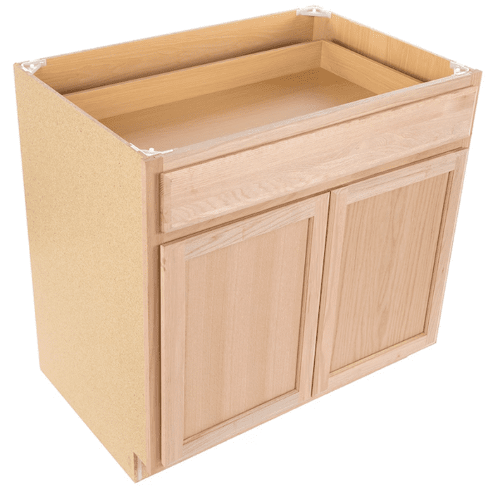 Oak Brook 36-In W X 35-In H X 23.75-In D Natural Unfinished Oak 1-Drawer Base Fully Assembled Cabinet (Flat Panel Square Style) - Image 9