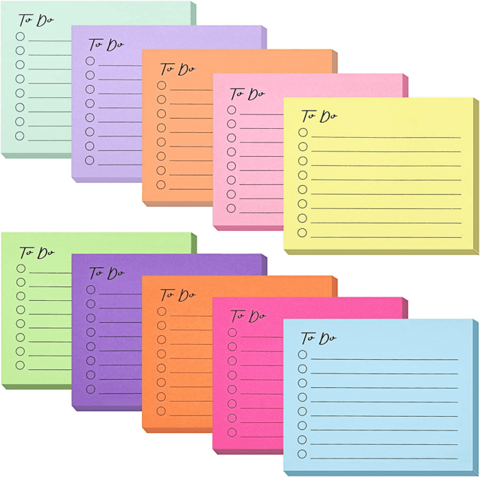 10 Pack Lined Sticky Notes, 3"X4", 500 Sheets, to Do List Notepad, Sticky Notes with Lines, to Do List Planner，Square Sticky Notes for Office, Meeting, School, Home