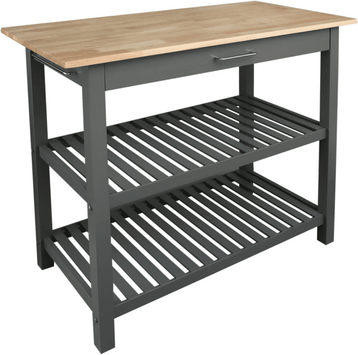 Solid Hardwood Top, Slate Gray, 40" W (373-932) Kitchen Island