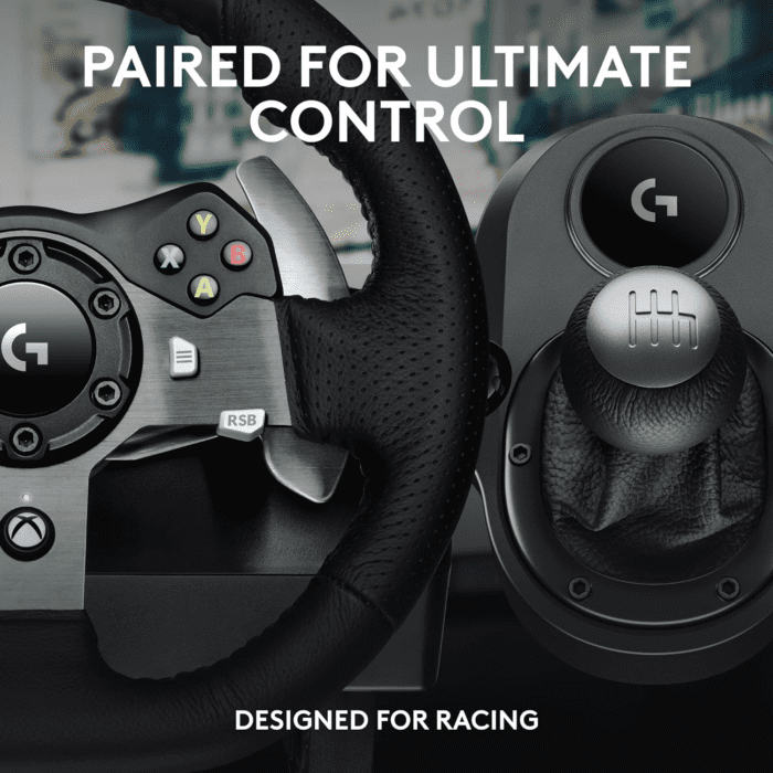 920 Driving Force Racing Wheel and Pedals, Force Feedback +  Driving Force Shifter - Xbox Series X|S, Xbox One and PC, Mac - Black - Image 2