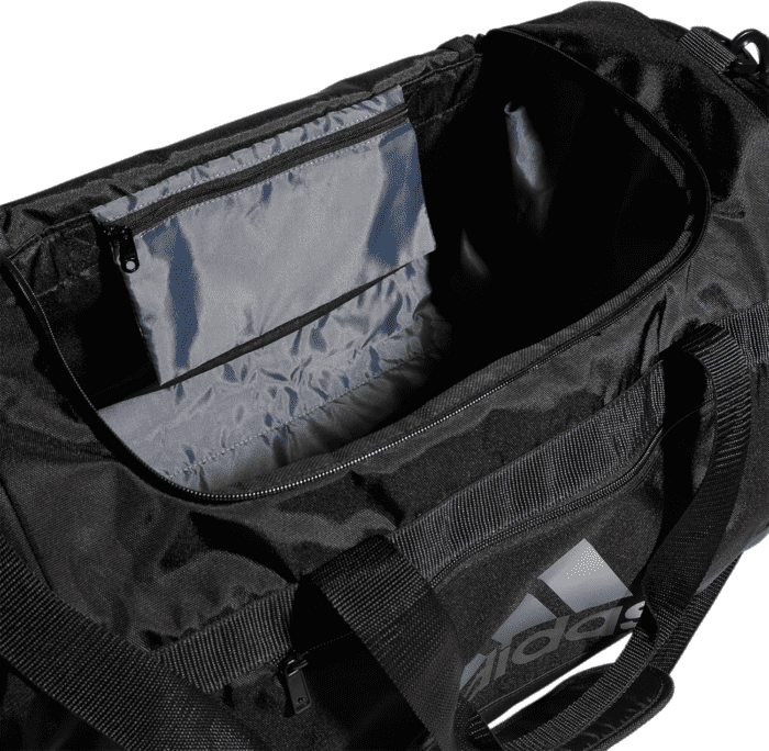 Unisex Adult Defender 4.0 Duffel, Durable Athletic Sports Gym Travel Bag for Men and Women, Black/Silver Metallic, Medium (66 L) - Image 3