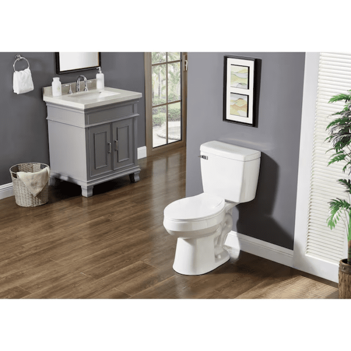 Pro White Elongated Chair Height 2-Piece Toilet 12-In Rough-In Watersense 1.28 GPF - Image 13