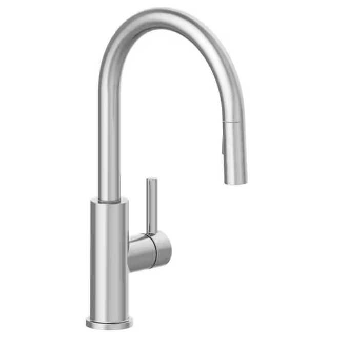 Harlow Spot Free Stainless Steel Single Handle Pull-Down Kitchen Faucet with Sprayer (Deck Plate and Soap Dispenser Included) - Image 16