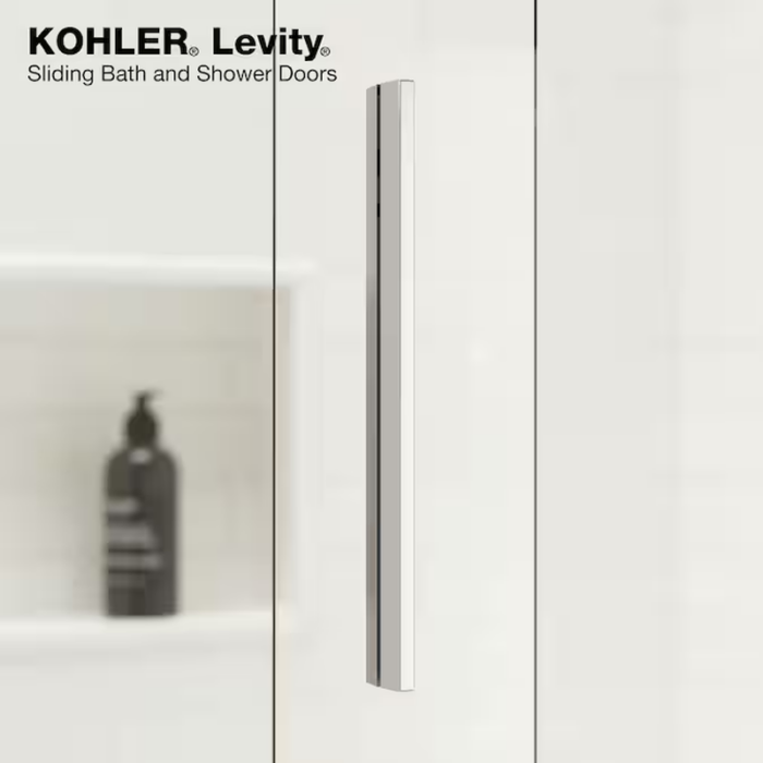 Levity Bright Silver 44-In to 48-In W X 74-In H Frameless Bypass Sliding Shower Door - Image 9