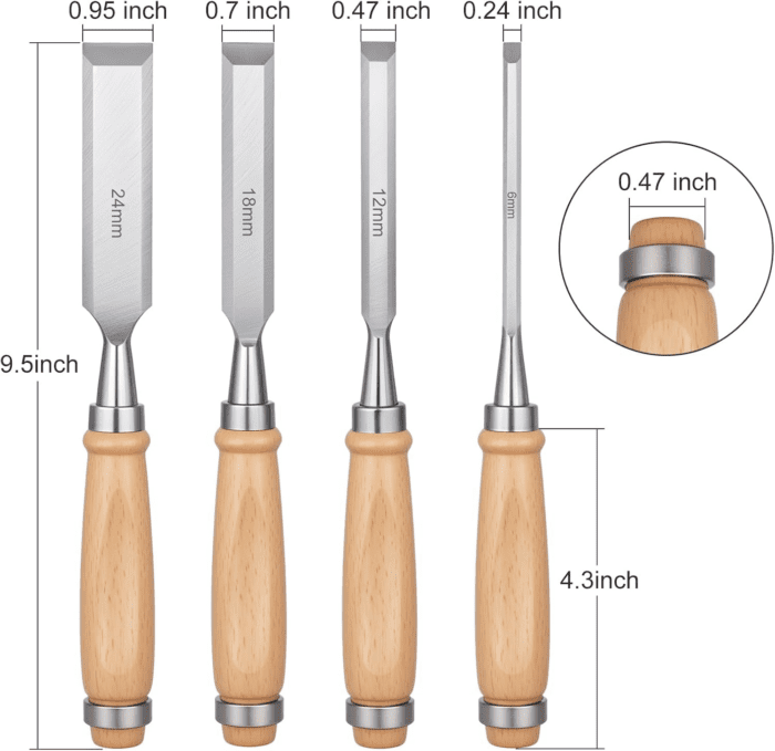 4 Piece Wood Chisel, Chisel, Professional Wood Chisel Sets Woodworking Tools Set,Bevel Edge Chisel Set,Woodwork Chisel. - Image 2