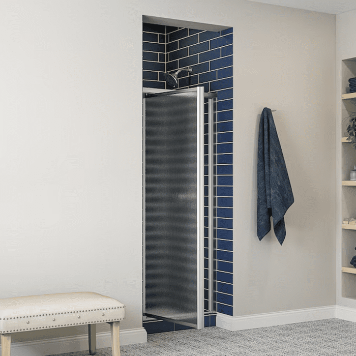 Deluxe Silver 27-1/2-In to 31-1/4-In W X 65.5-In H Framed Pivot Shower Door - Image 4